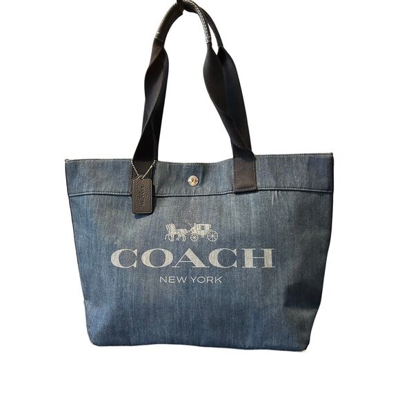 Coach Blue Denim Logo Tote Bag 6415